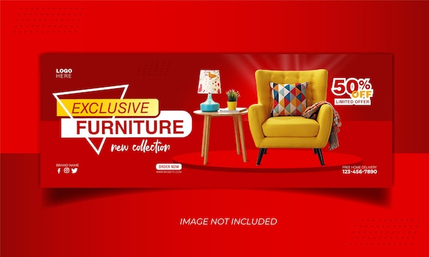 Möbel Facebook-Cover und Web-Banner-Verkaufsvorlage