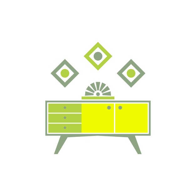 Vektor möbel-ikonen auf weißem hintergrund für web- und mobile-app-design möbelkabinett-interieurkonzept