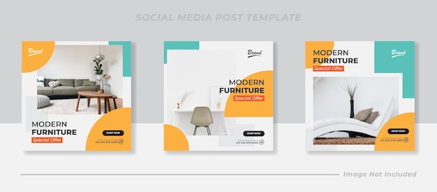 Vektor möbel social media und instagram post vorlage