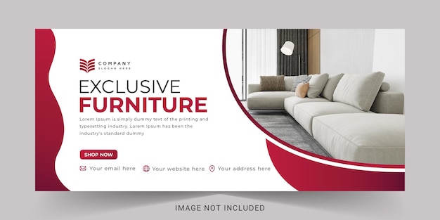 Möbelverkauf Facebook Cover Template Design