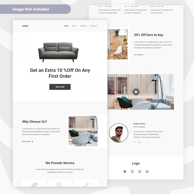 Möbelverkaufs-Landingpage-Design