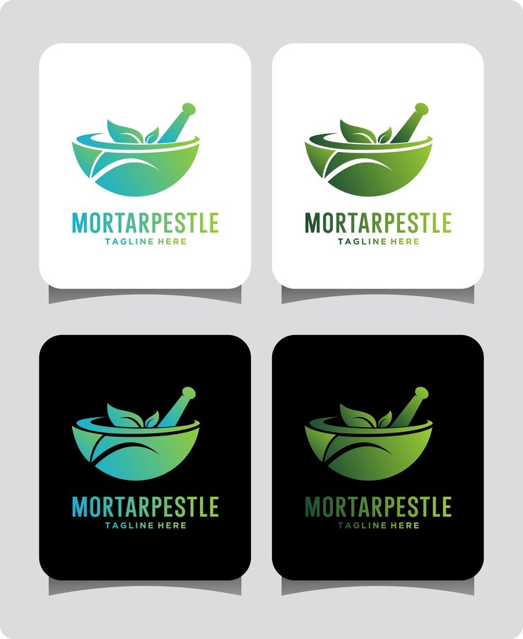 Mörserstößel-Logo-Design-Vorlage
