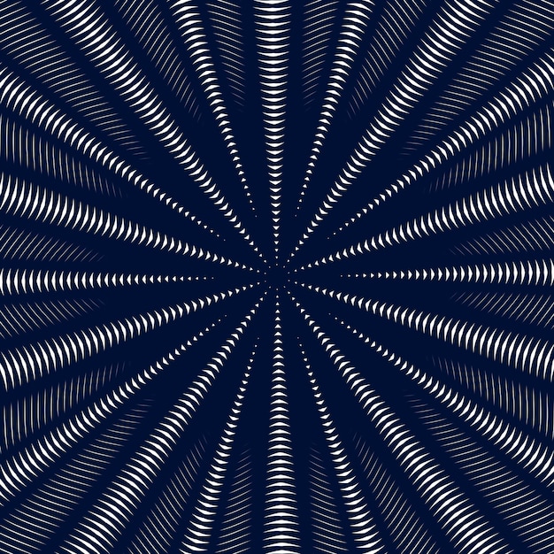 Vektor moiré-muster, op-art-hintergrund. hypnotischer hintergrund mit geometrischen schwarzen linien. abstrakte vektorfliesen.