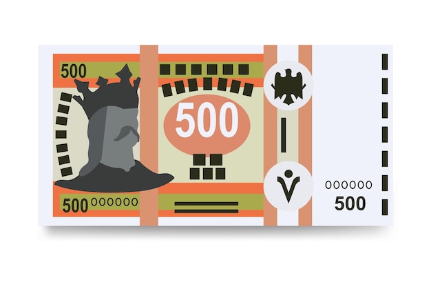 Moldawischer Leu-Vektor-Illustration Moldawien Geldsatz Bündel Banknoten Papiergeld 500 MDL