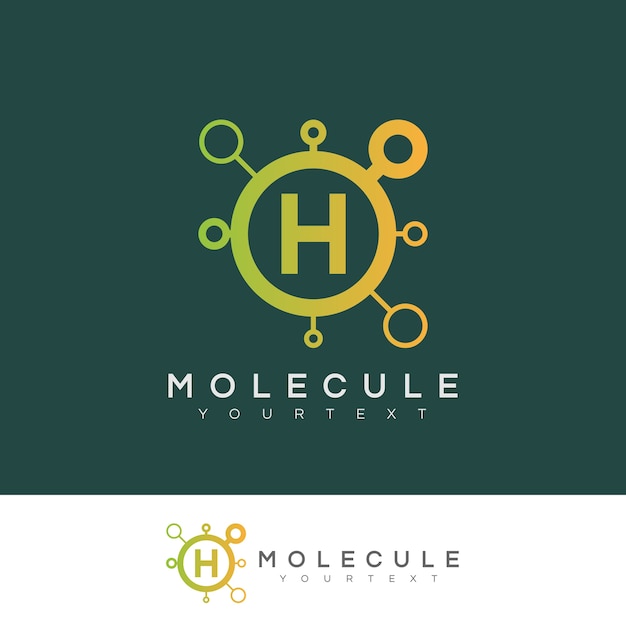 Molekül initiale buchstabe h logo design