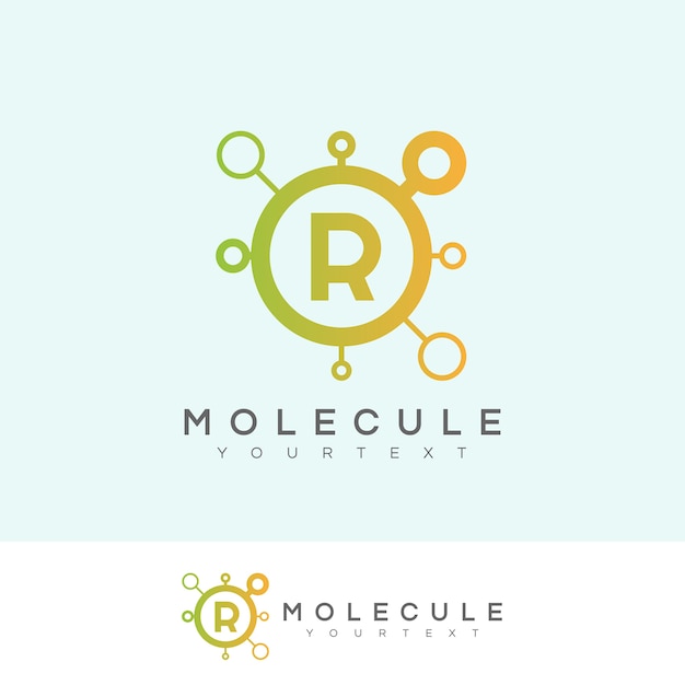 Molekül initiale buchstabe r logo design