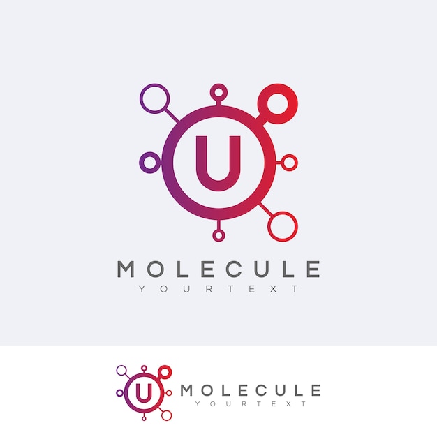 Molekül initiale buchstabe u logo design