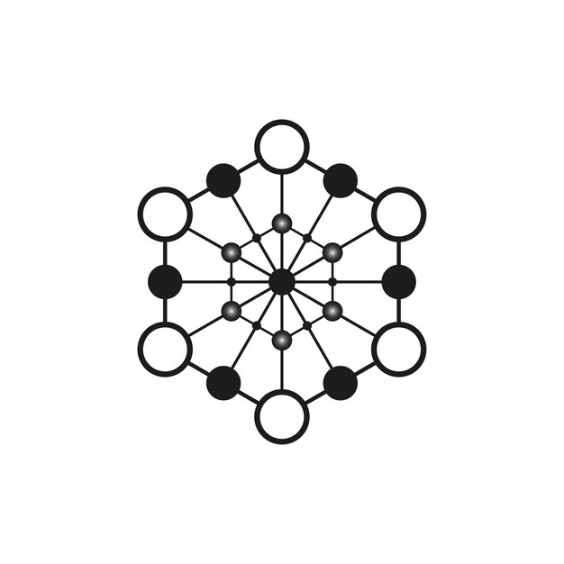 Molekülsymbol für wissenschaftler netzwerk und verbindung von menschen im gemeinschaftssymbol