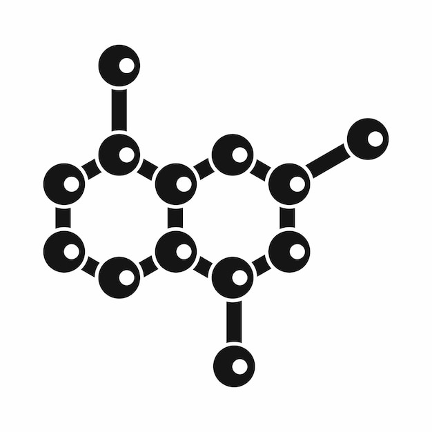 Molekülsymbol im einfachen Stil isoliert auf weißem Hintergrund Wissenschaftssymbol