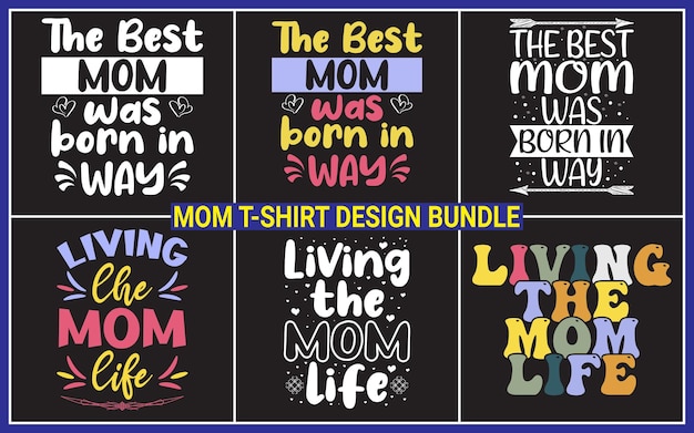 Mom-typografie-t-shirt-design-paket