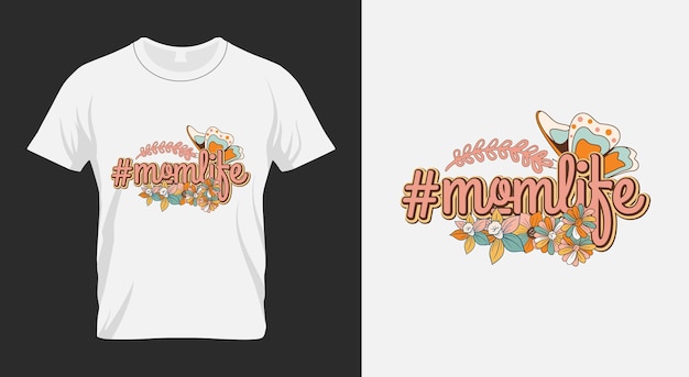 Vektor momlife mama retro-png-sublimationsdesign