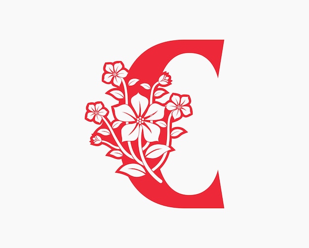 Mona blume anfangsbuchstaben c logo design