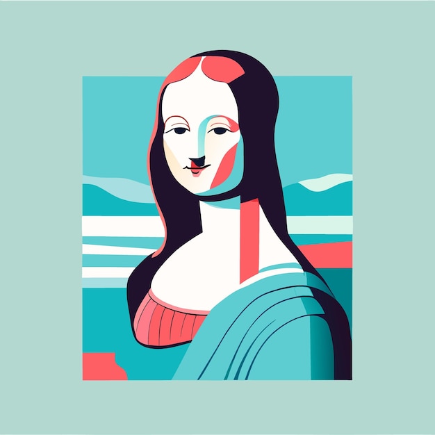 Mona lisa-vektorillustration flach