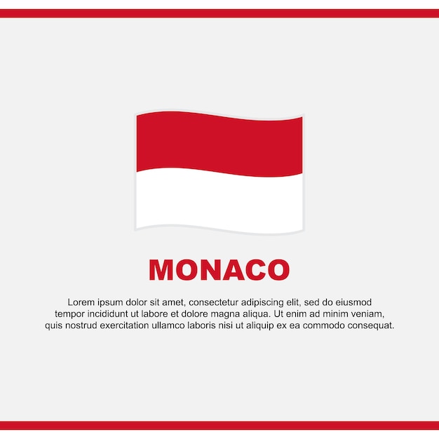 Vektor monaco-flaggen-hintergrund-design-vorlage, monaco-unabhängigkeitstag-banner, social-media-beitrag, monaco-design