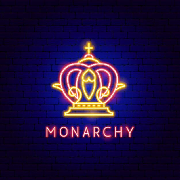 Monarchy Crown Neon Label