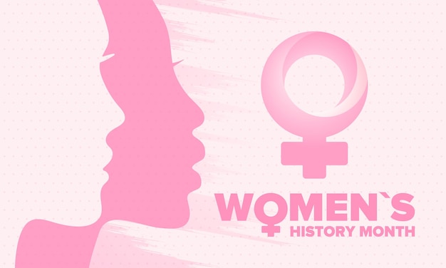 Monat der Frauengeschichte Weibliches Symbol Frauenrechte Girl Power Vektorplakatillustration