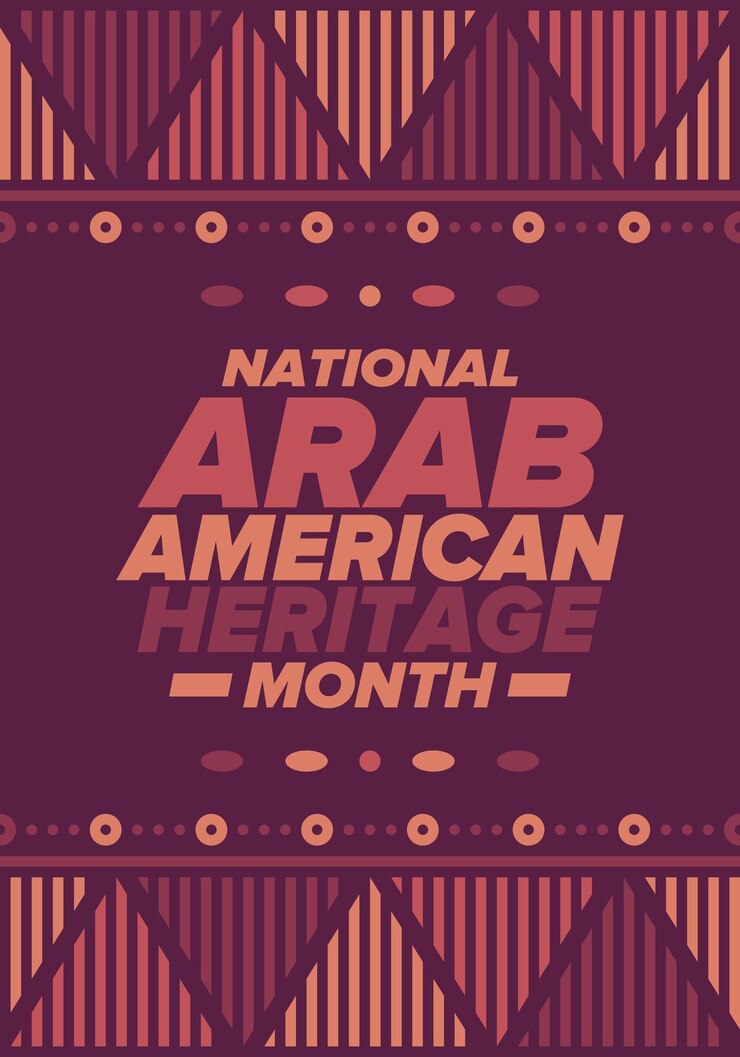 Vektor monat des arabisch-amerikanischen erbe der ureinwohner in den vereinigten staaten arabisch-amerikanische kultur arabisches muster vektor