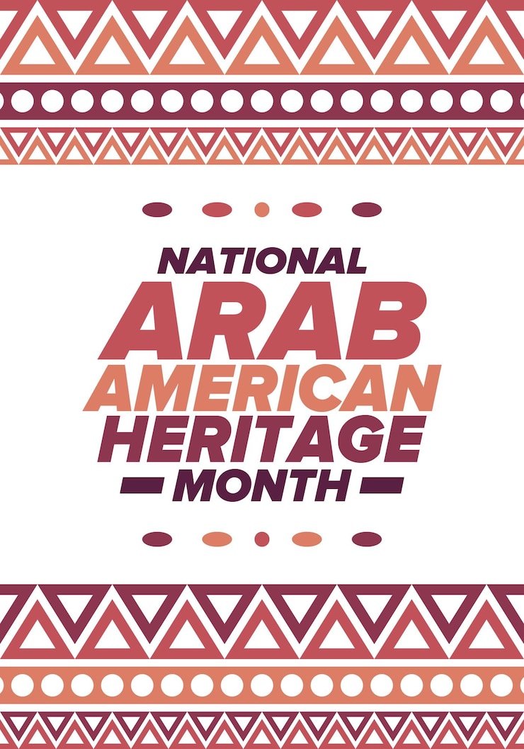 Vektor monat des arabisch-amerikanischen erbe der ureinwohner in den vereinigten staaten arabisch-amerikanische kultur arabisches muster vektor
