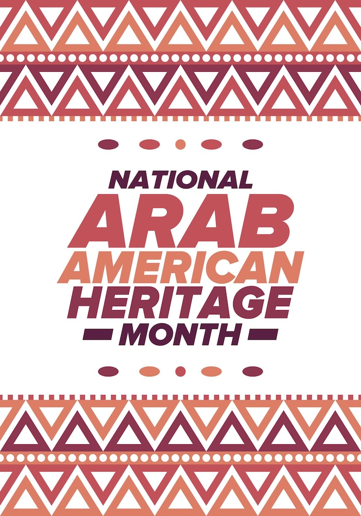Vektor monat des arabisch-amerikanischen erbe der ureinwohner in den vereinigten staaten arabisch-amerikanische kultur arabisches muster vektor
