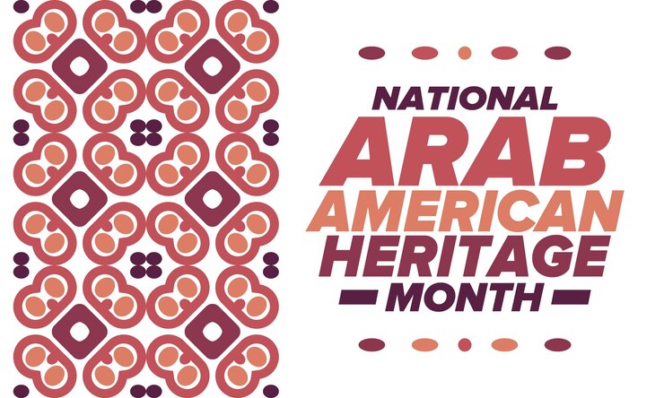 Vektor monat des arabisch-amerikanischen erbe der ureinwohner in den vereinigten staaten arabisch-amerikanische kultur arabisches muster vektor