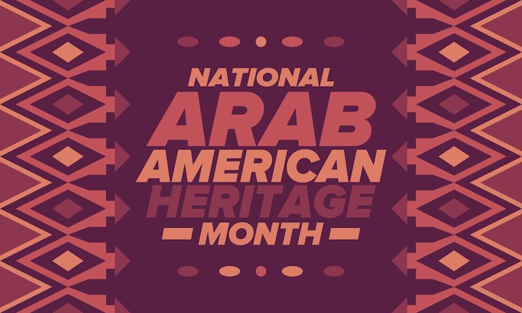Vektor monat des arabisch-amerikanischen erbe der ureinwohner in den vereinigten staaten arabisch-amerikanische kultur arabisches muster vektor