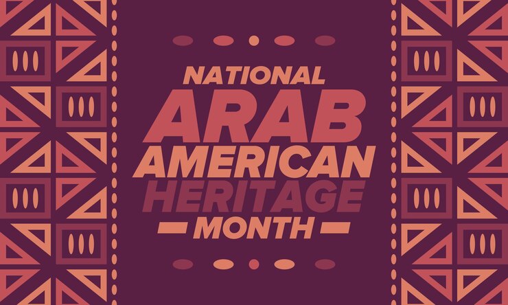Vektor monat des arabisch-amerikanischen erbe der ureinwohner in den vereinigten staaten arabisch-amerikanische kultur arabisches muster vektor