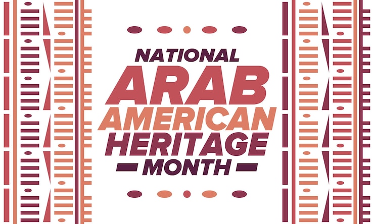 Vektor monat des arabisch-amerikanischen erbe der ureinwohner in den vereinigten staaten arabisch-amerikanische kultur arabisches muster vektor