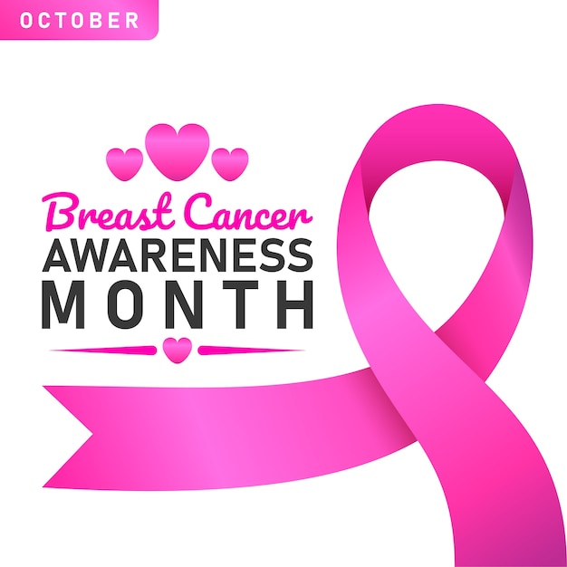 Monat des bewusstseins für brustkrebs mit rosa band.