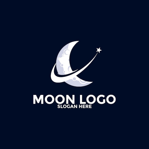 Mond-Logo-Vektorsymbol, einfache Mond-Logo-Design-Vorlage