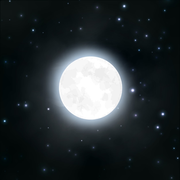 Mond, Nachthimmel, Sterne, Illustration