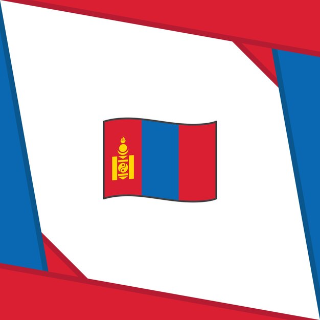 Mongolei-Flagge, abstrakter Hintergrund, Design-Vorlage, Mongolei-Unabhängigkeitstag-Banner, Social-Media-Beitrag, Mongolei-Cartoon