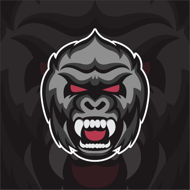 Vektor monkey gorilla esport gaming-maskottchen-logo