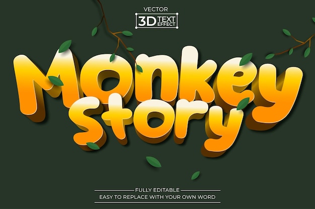 Monkey Story bearbeitbare 3D-Text-Effekt
