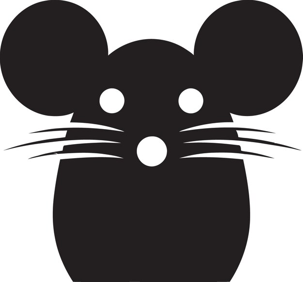 Vektor monochrome majesty black rat vector illustrationsleek silhouette mouse in black vector