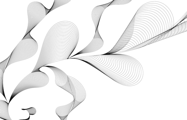 Monochrome schwarz-weiße wellenlinien-hintergrundvorlage hintergrundvorlage mit elegantem design