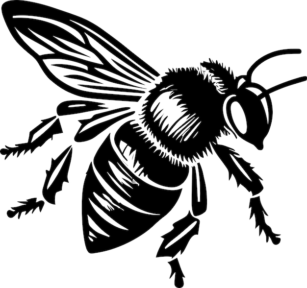 Monochromer designstil des honigbienen-logos