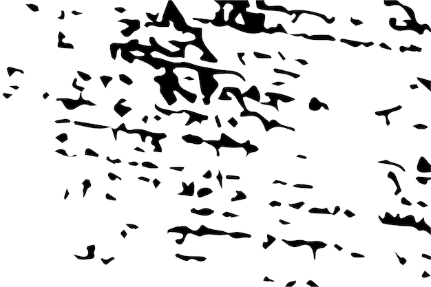 Monochromer grunge-hintergrund, abstrakte schwarz-weiß-textur mit zerkratzten linien, flecken und klecksen