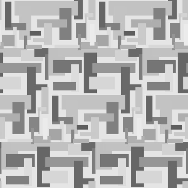 Monochromes abstraktes nahtloses Muster mit Rechtecken Ruhige Grautöne mit geometrischer Textur