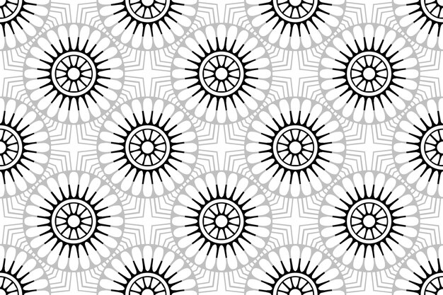 Monochromes nahtloses mandala-muster