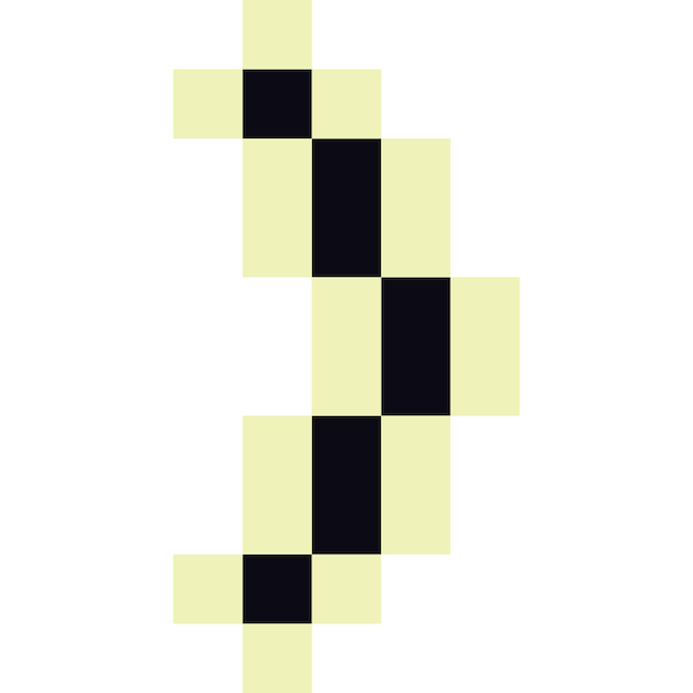 Monochromes Rechtsrahmen-Symbol für Pixelkunst