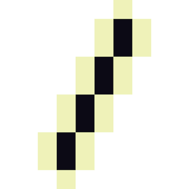 Monochromes Vorwärtsschrägzeichen der Pixelkunst