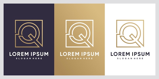 Vektor monogramm anfängliches q-logo-design mit kreativem modernem konzept