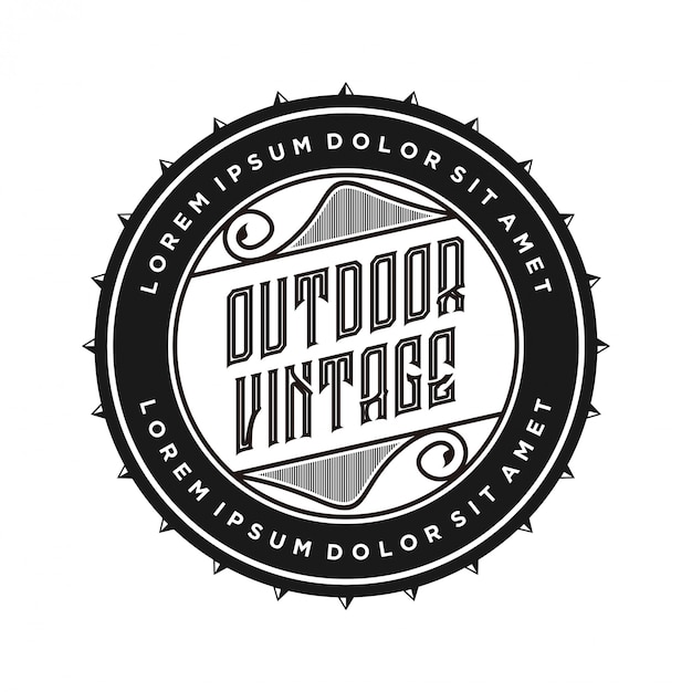 Monogramm des Vintagen Logos im Freien