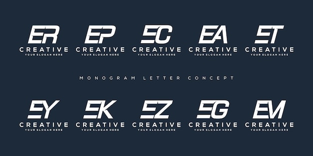 Monogramm-e-brief-logo-vorlage einstellen