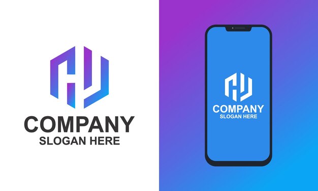 Monogramm hexagon sammlung logo design Premium-Vektor