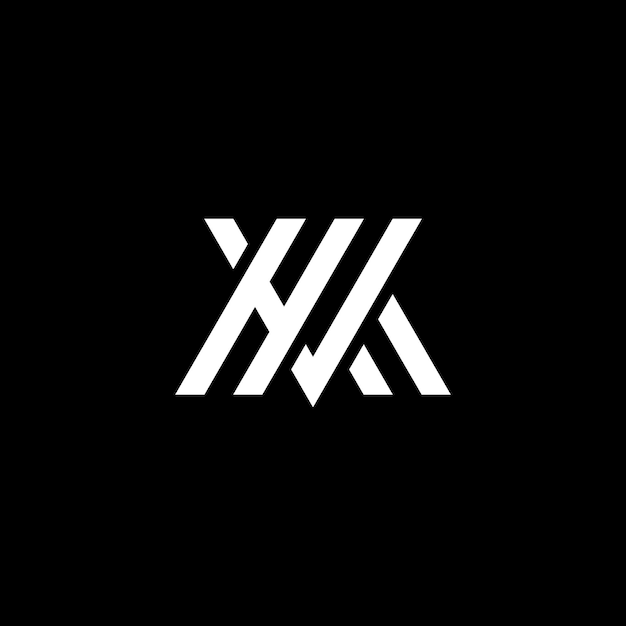Monogramm Initialen Buchstaben Alphabet Logo HV Design Vektor isoliert