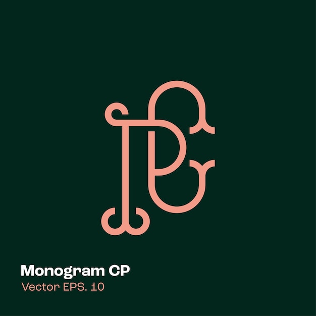 Vektor monogramm-logo cp