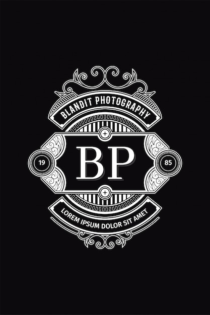 Vektor monogramm-logo-fotografie bp