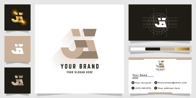 Monogramm-Logo mit dem Buchstaben jG oder iG mit Visitenkarten-Design