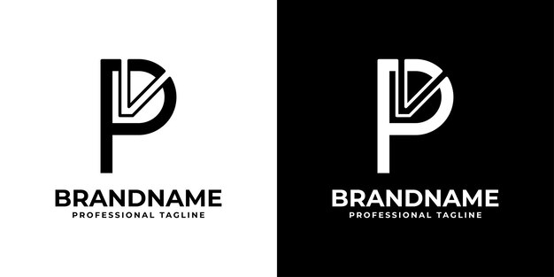 Monogramm-Logo mit dem Buchstaben PV oder VP, geeignet für jedes Unternehmen mit PV- oder VP-Initialen